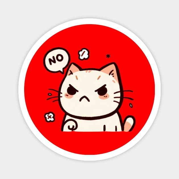 Angry Cat Saying No Magnet by PhotoSphere